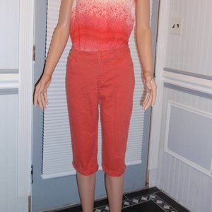 Croft&barrow stretch Capris NATURAL FIT orange size 31" OR 6